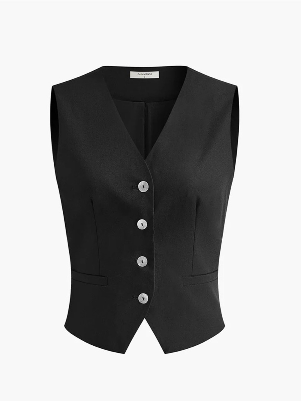 Black Wide-Leg Pants & Vest Set - Sleek Women's Ensemble - Picture 3 of 9